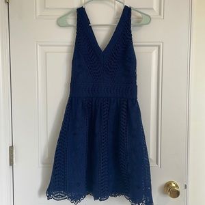 Navy Blue Lace Dress